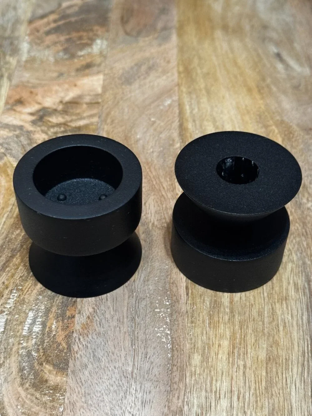 IKEA STOCKHOLM Reversible Candle Holder, Set of 2, Black, 905.905.03